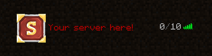 Crafted - Icono de servidor de Minecraft 64x64 — combinación de colores rojo