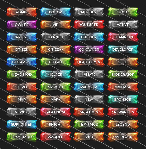 44 Minecraft Forum Ranks – Woodpunch's Graphics Shop