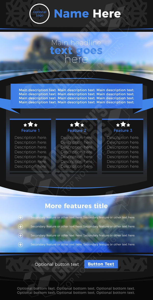 Minecraft Thread Design Template - Wavy – Woodpunch's Graphics Shop